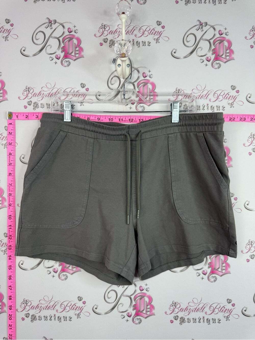 HYBA shorts grey Everyday Drawstring Athletic Shorts - Gray